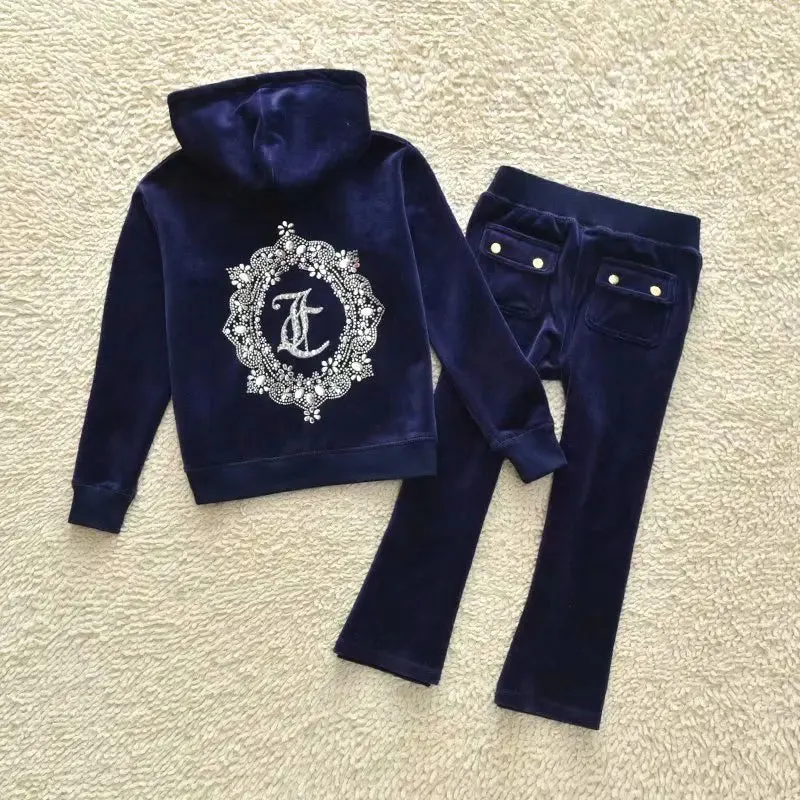 مجموعة اروين arwen &ajh groupLuxurious Quality Women Fall Winter Elegant Clothing Kid's Velour Tracksuits Sweatsuit Velvet 2 Two Piece Pant Set