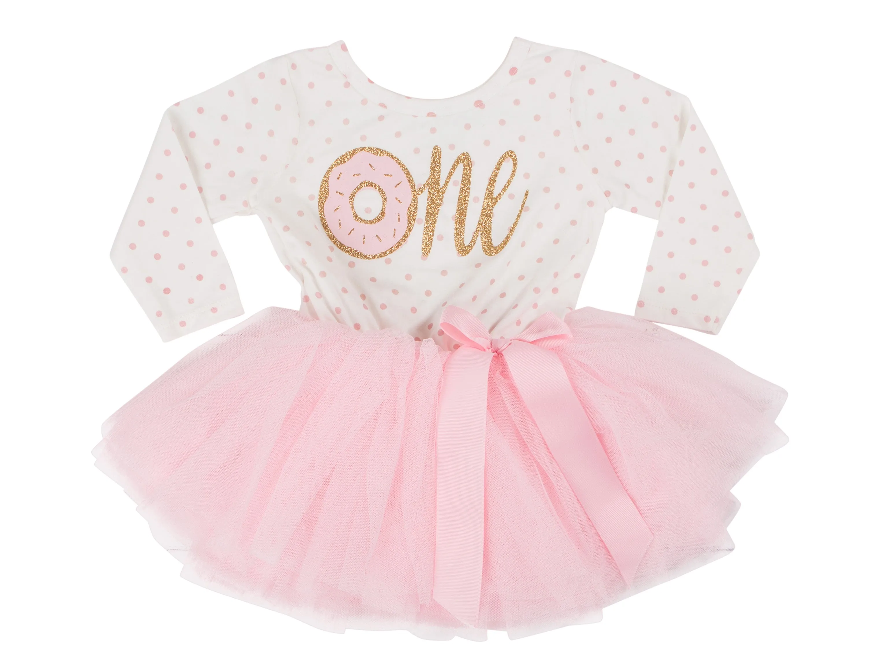 1st Birthday Dress - Polka Dot (Long Sleeve)