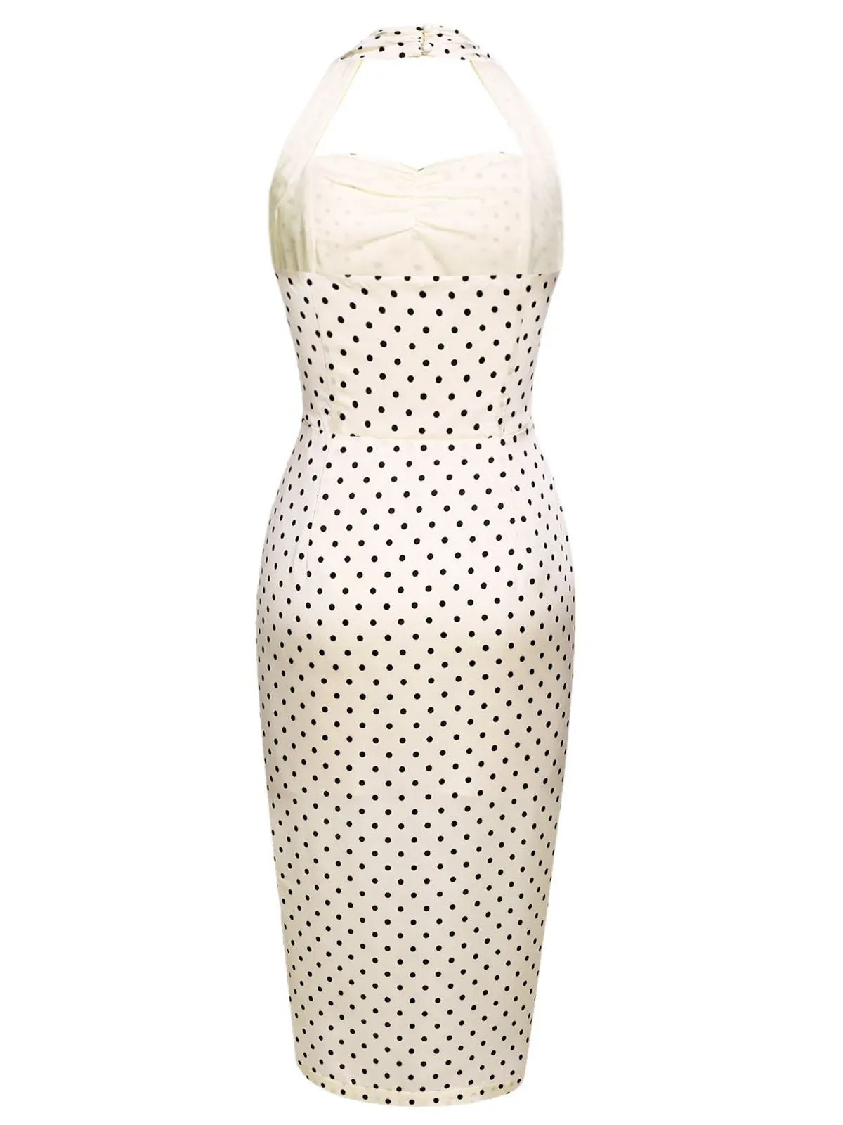 2PCS Polka Dot Ivory Pencil Dress & Sky Blue Strap Dress