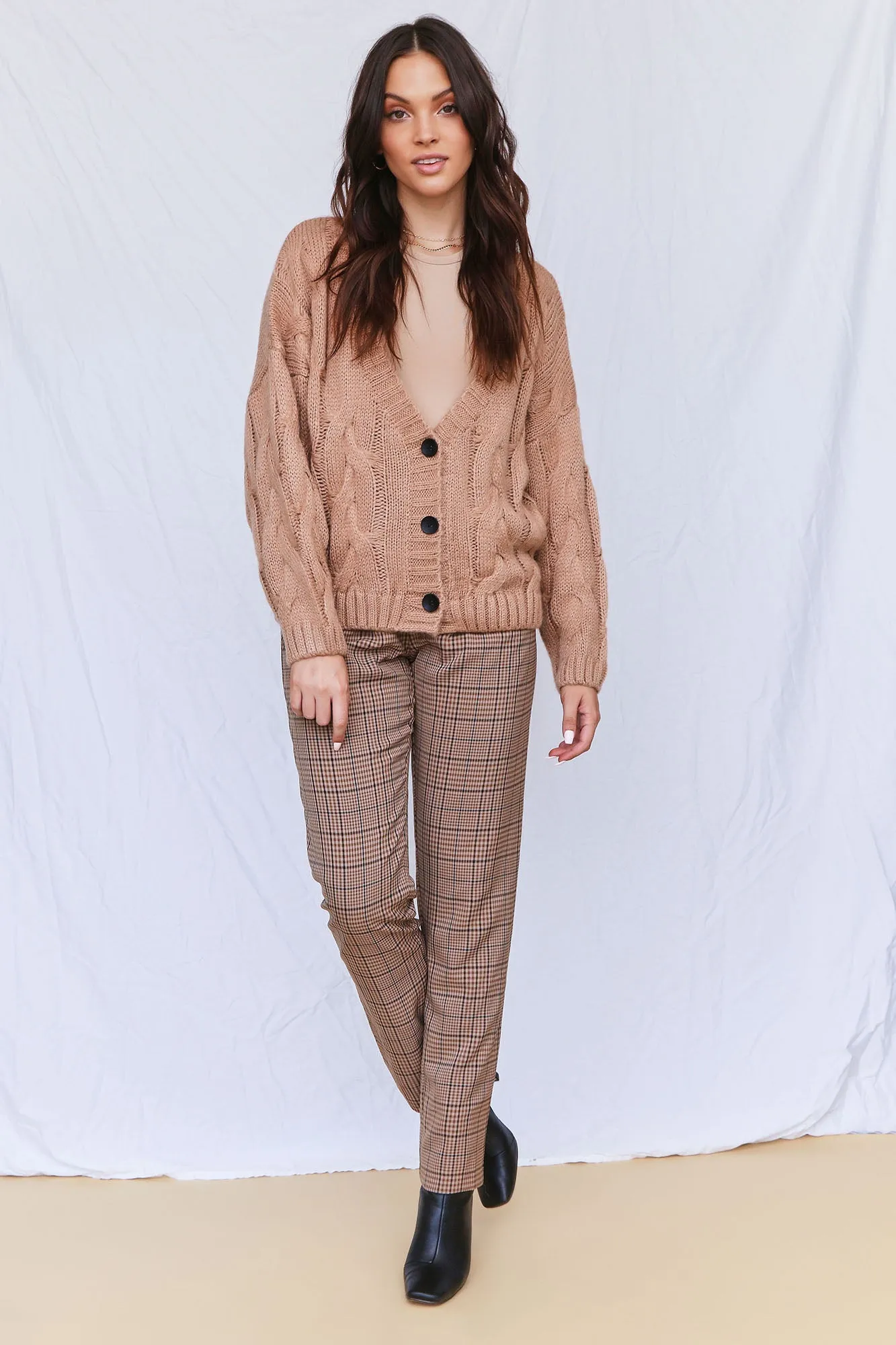 Ana Oversize Cardigan - Tan