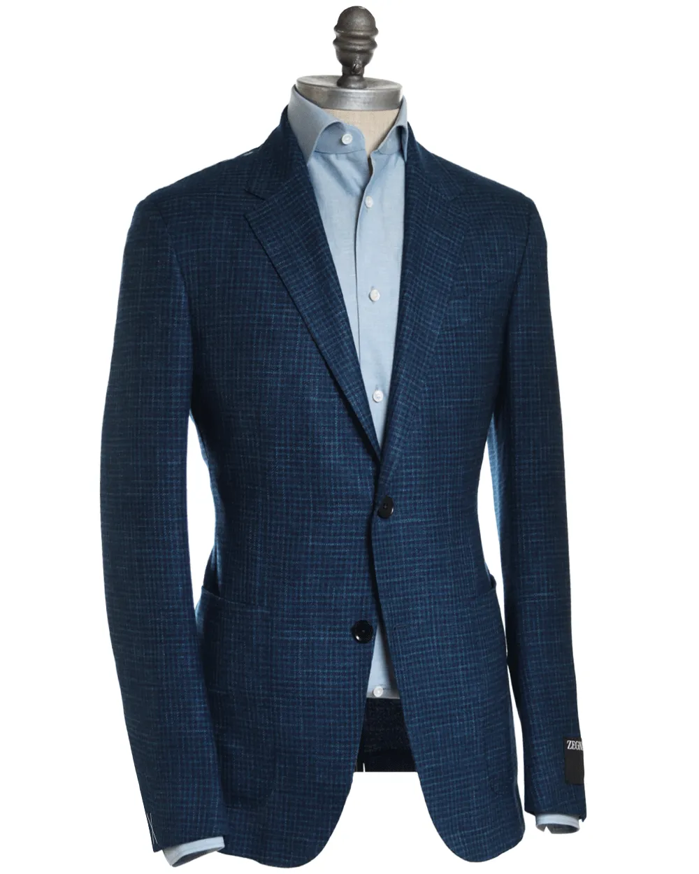 Aqua and Black Checked Sportcoat