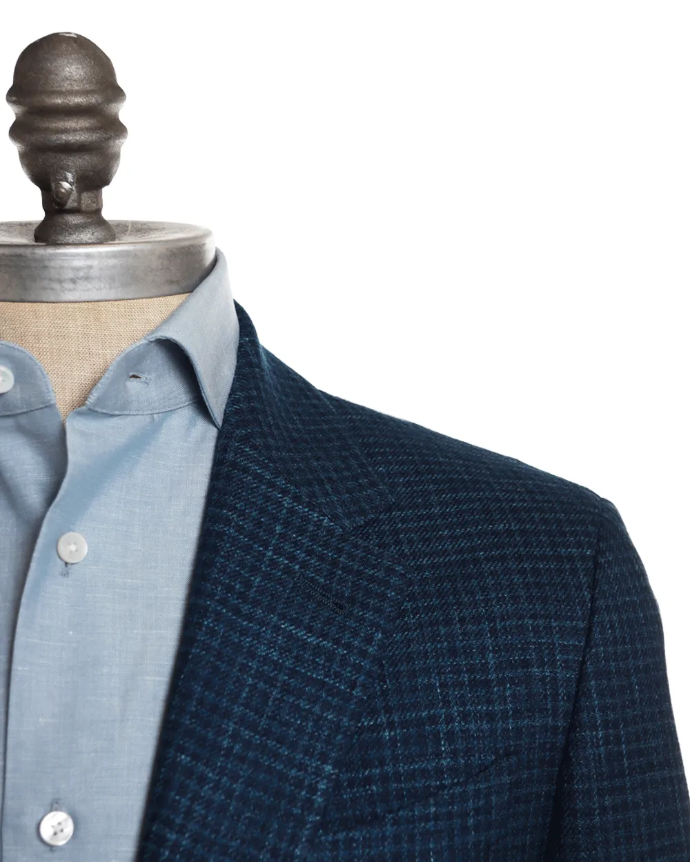 Aqua and Black Checked Sportcoat