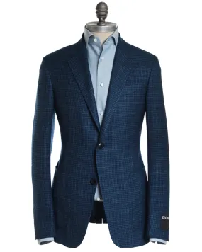 Aqua and Black Checked Sportcoat