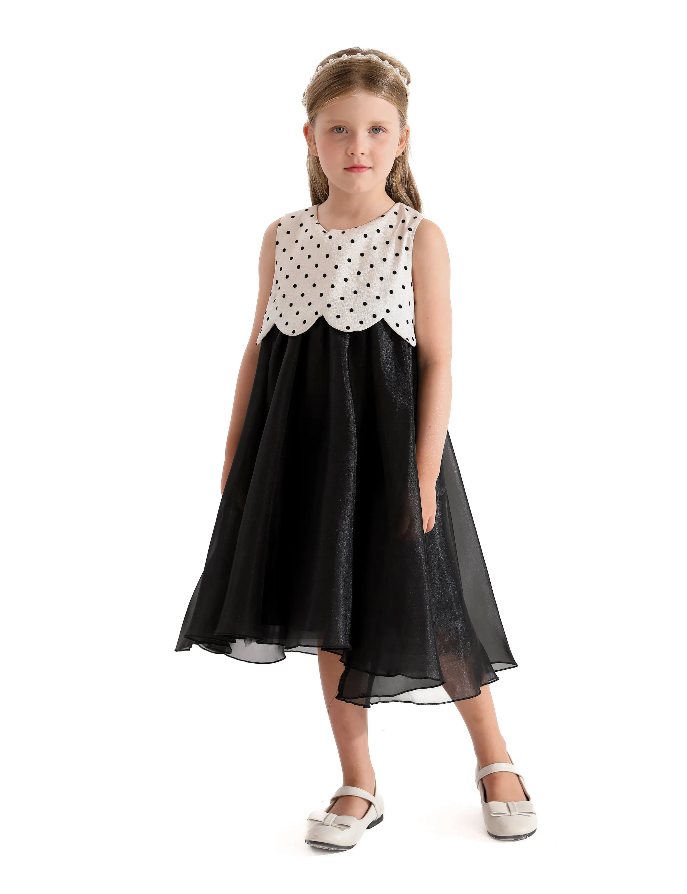 Black Menorca Polka Dot Dress