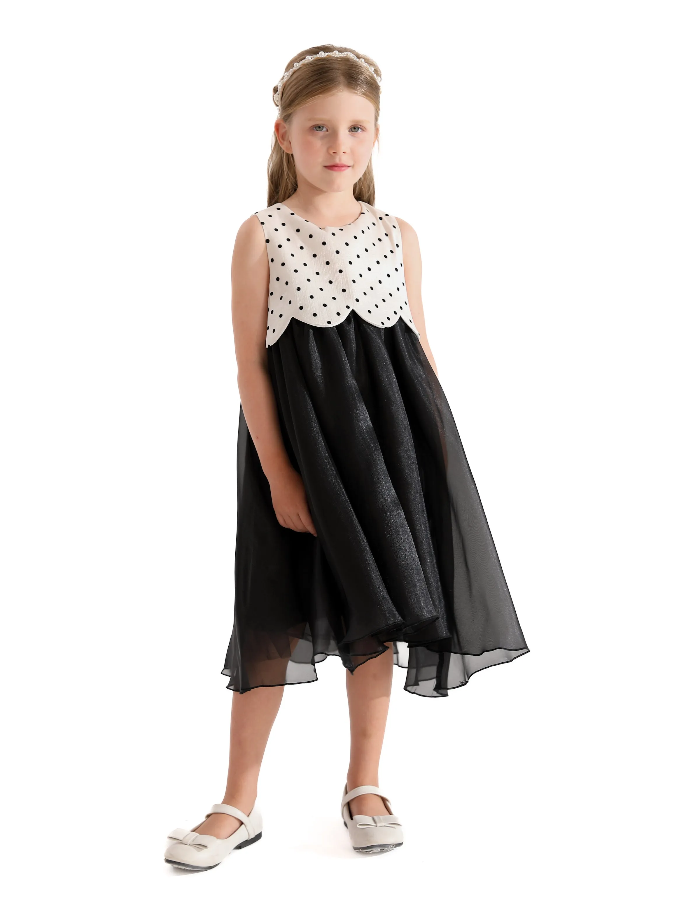 Black Menorca Polka Dot Dress