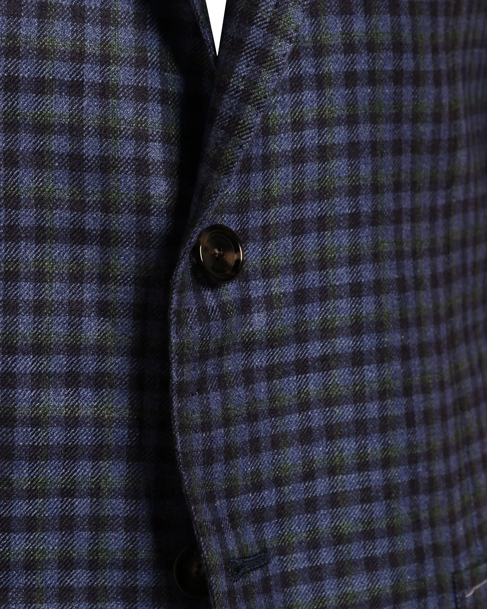 Blue and Green Silk Blend Checked Sportcoat