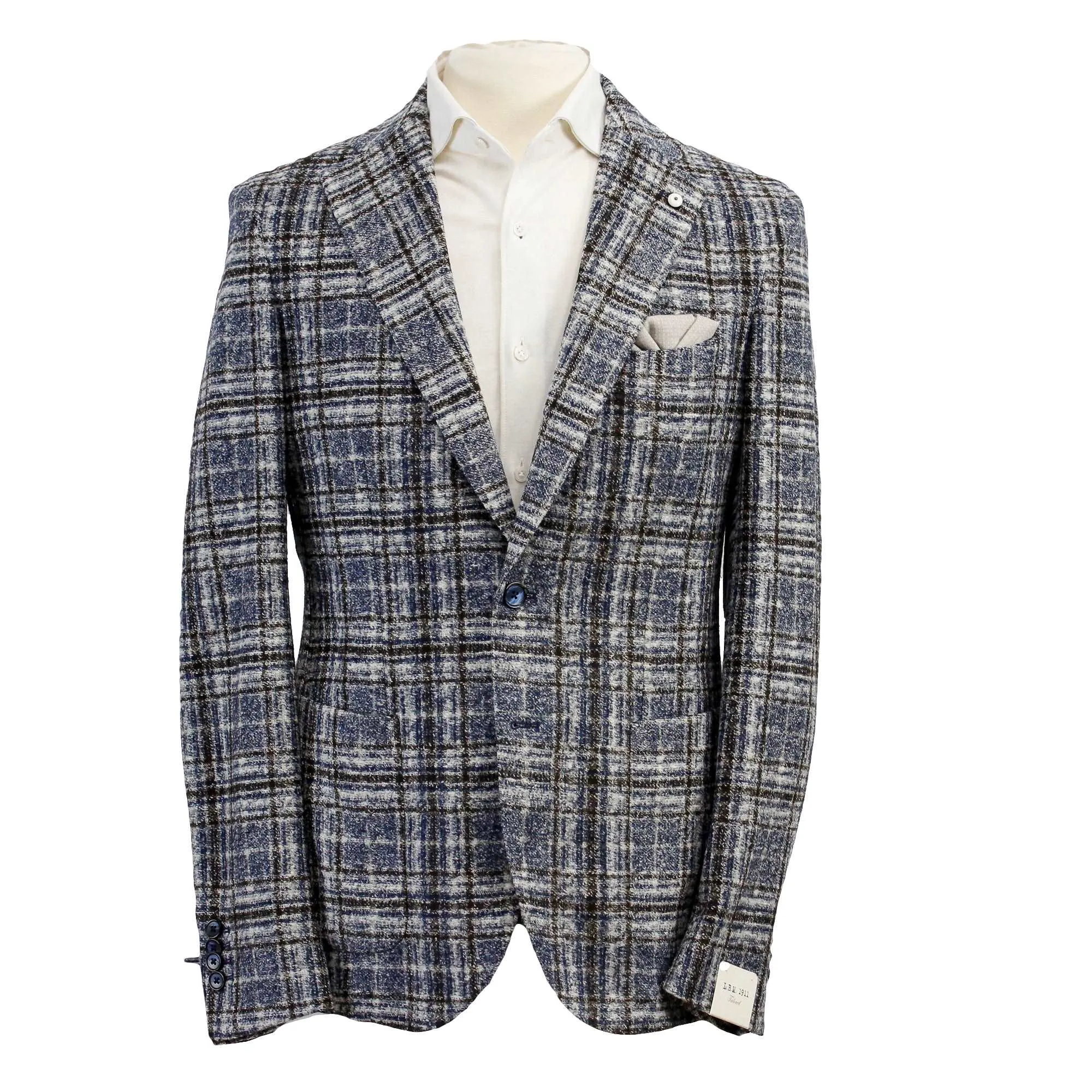 Blue Checked Wool Knit Sport Jacket - L.B.M 1911