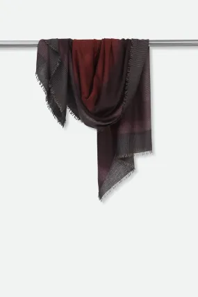 BORDEAUX CHECK ITALIAN CASHMERE SCARF