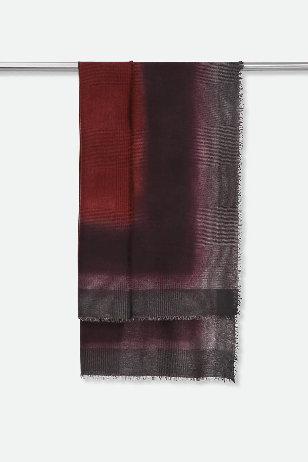 BORDEAUX CHECK ITALIAN CASHMERE SCARF