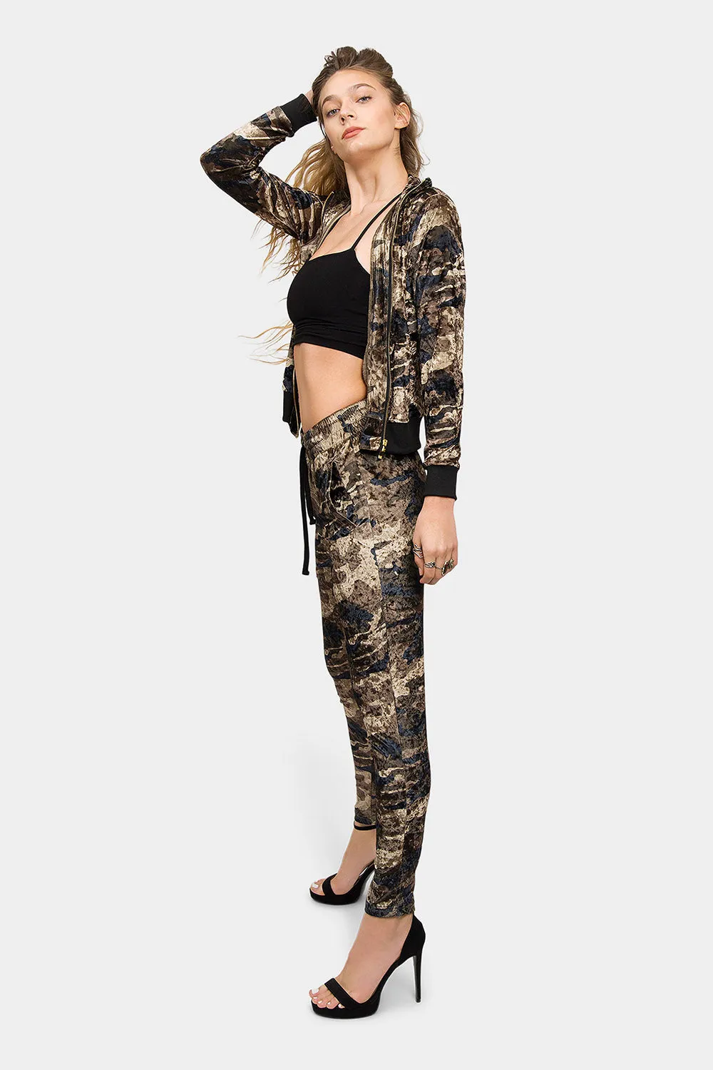 Camo Velour Velvet Track Suit