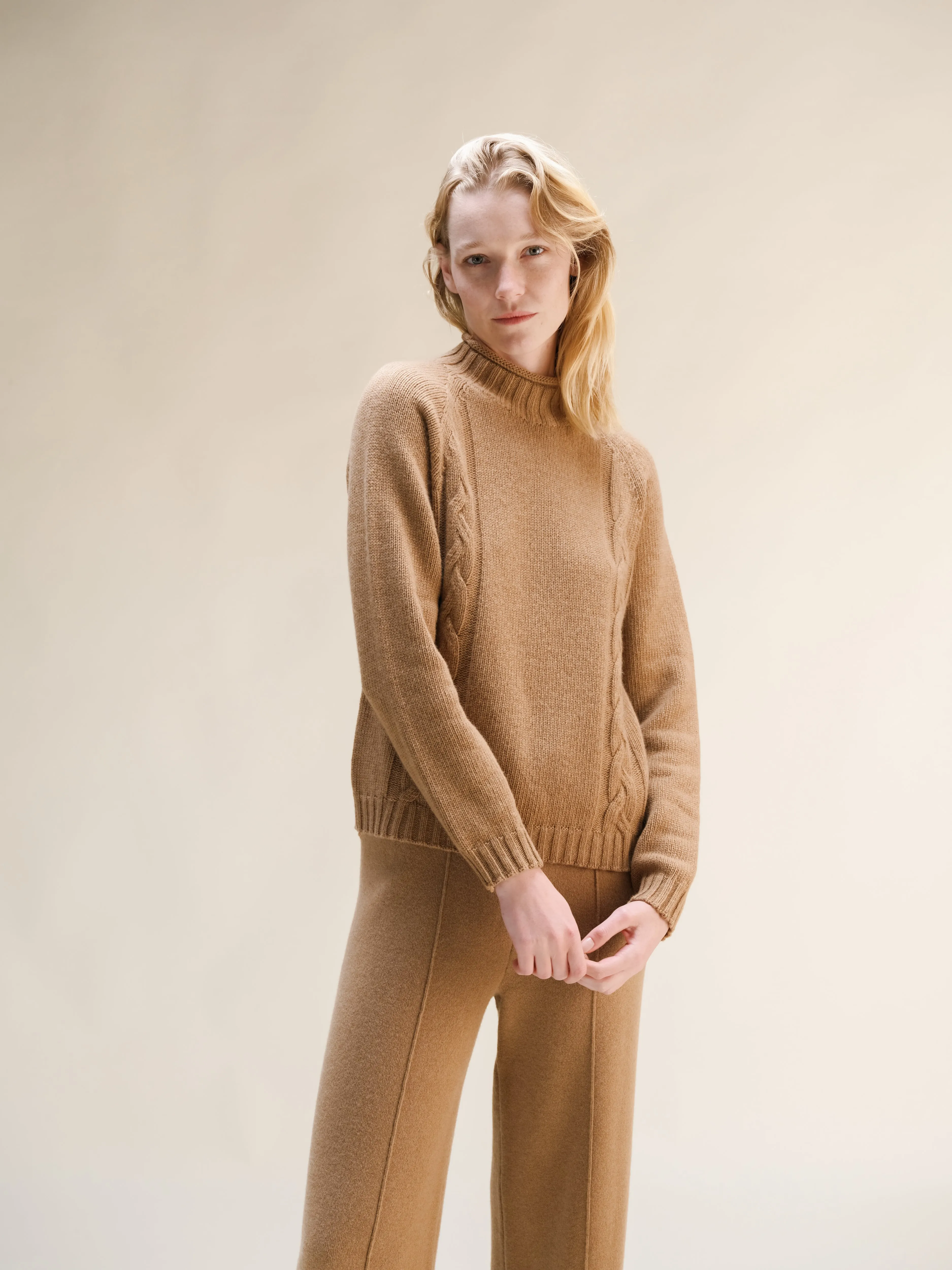 Cashmere Mix Cable Ricciolo Sweater (3D-Knit)