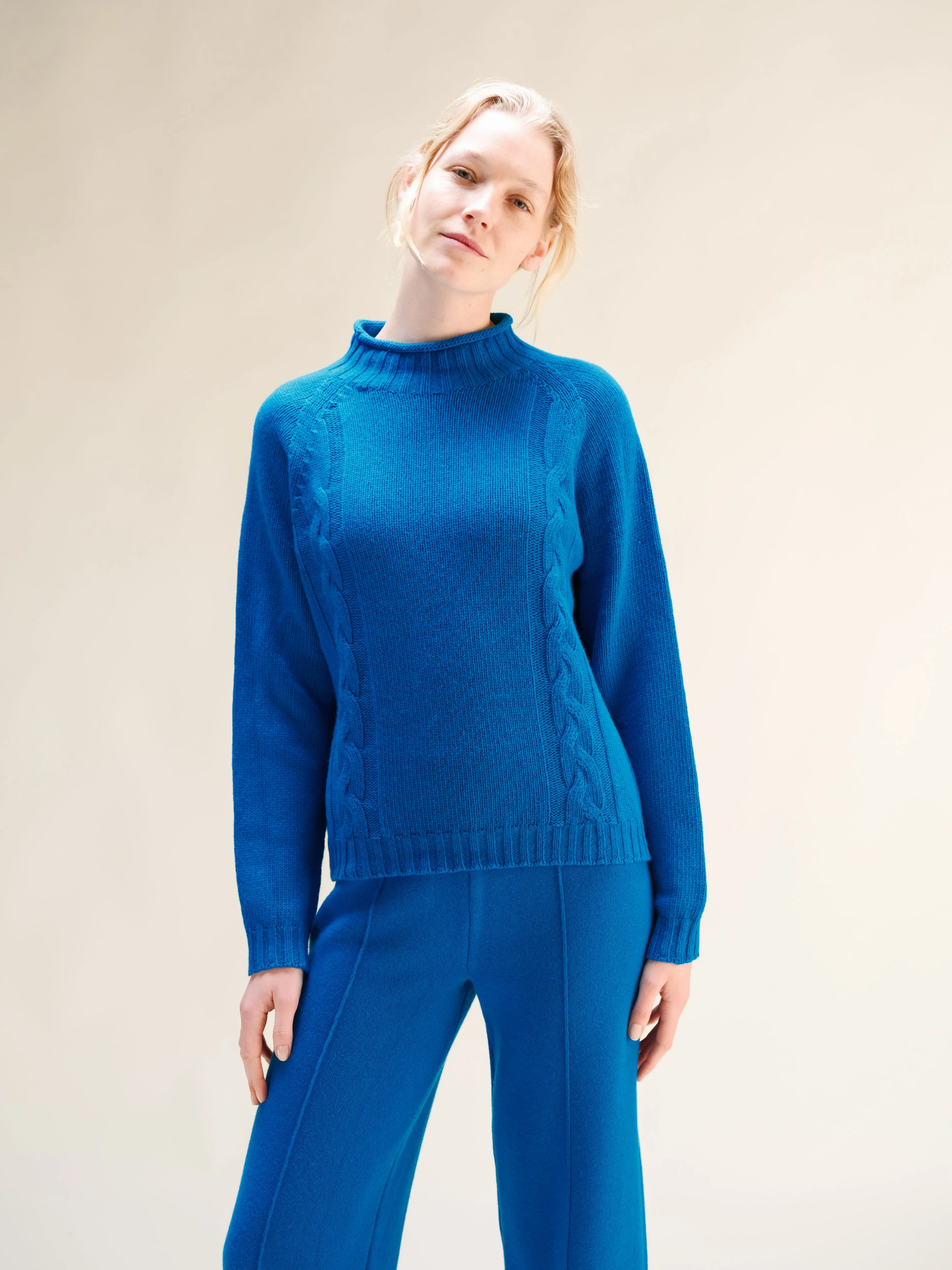 Cashmere Mix Cable Ricciolo Sweater (3D-Knit)