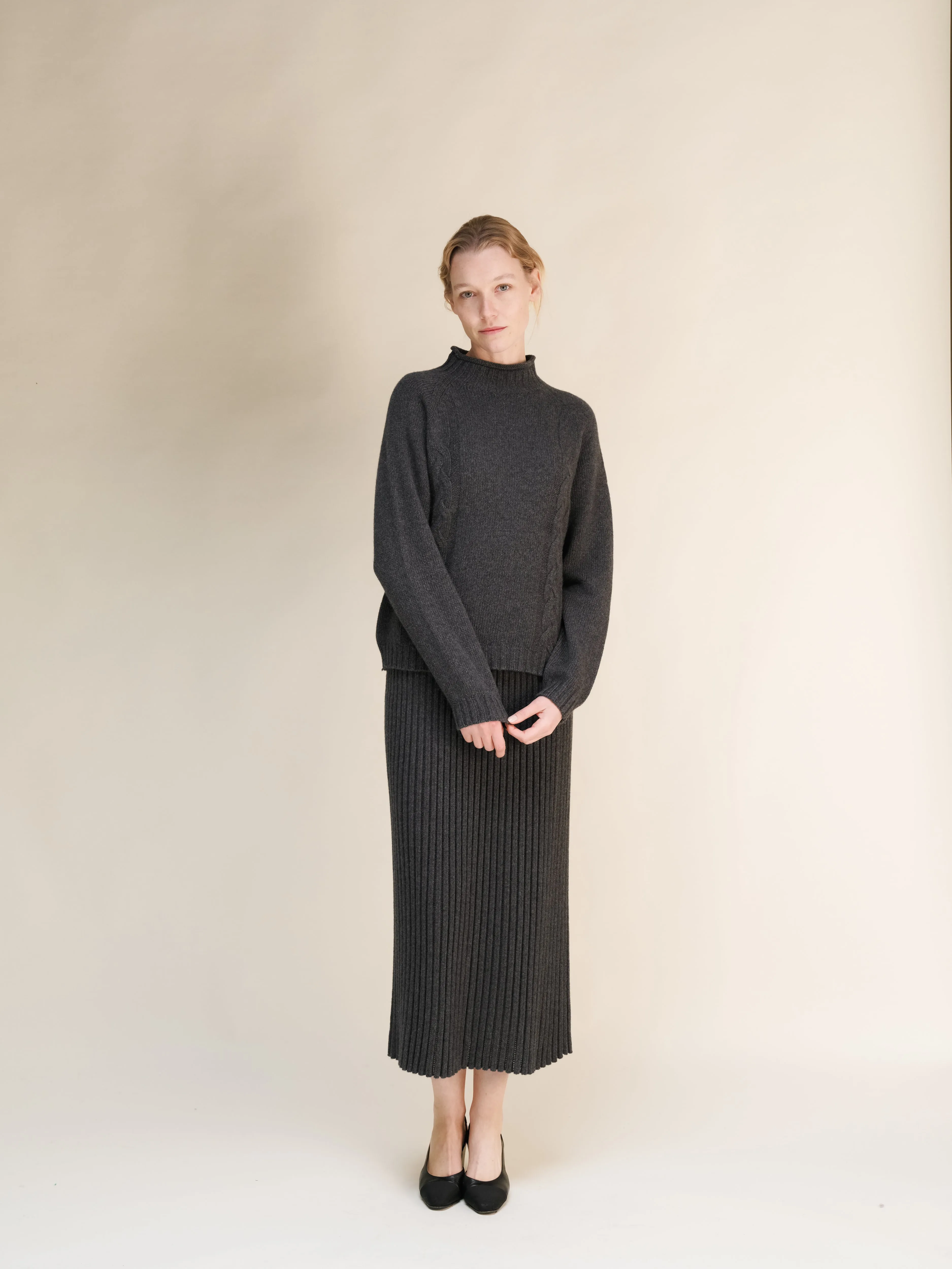 Cashmere Mix Cable Ricciolo Sweater (3D-Knit)