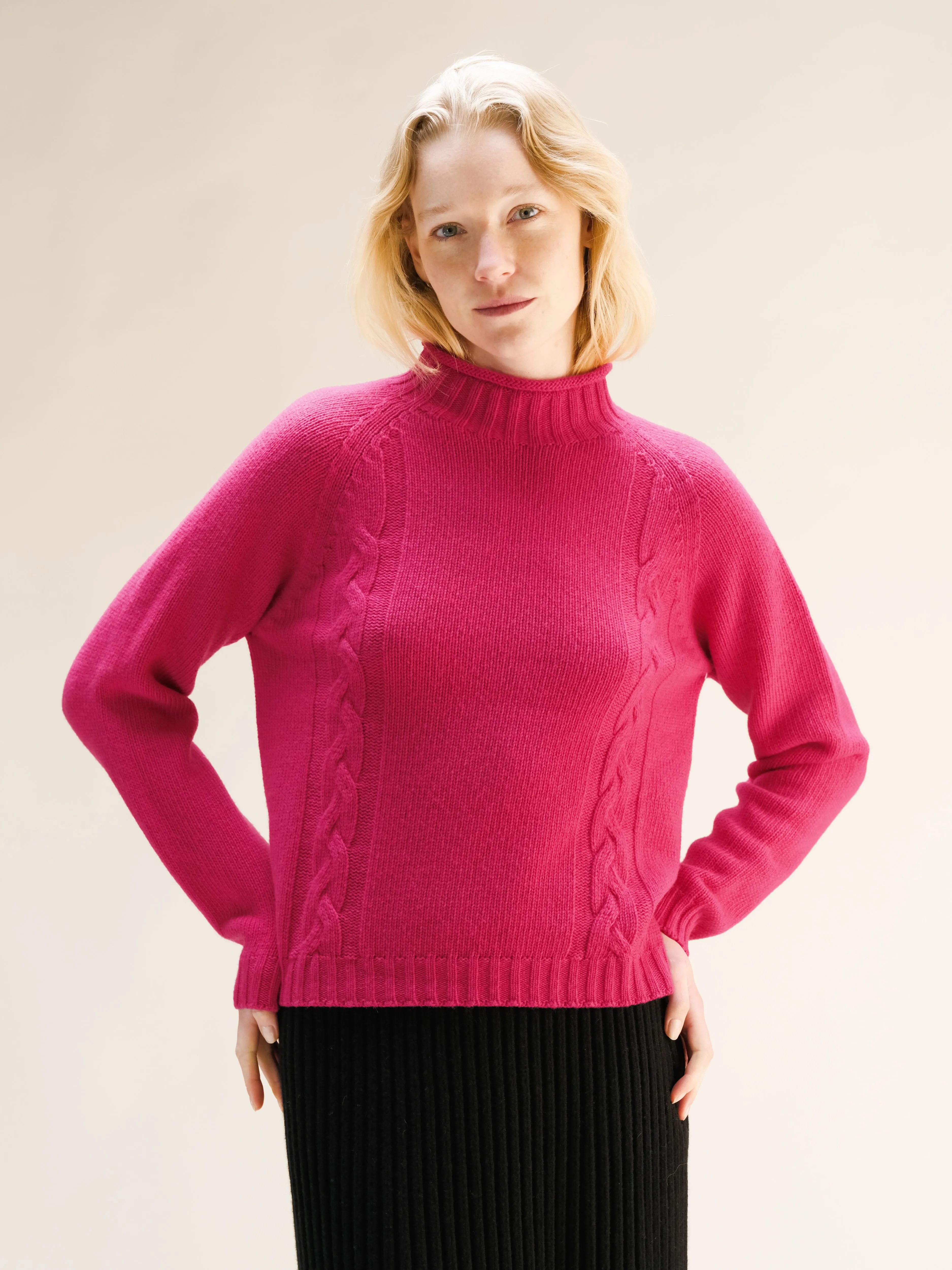 Cashmere Mix Cable Ricciolo Sweater (3D-Knit)