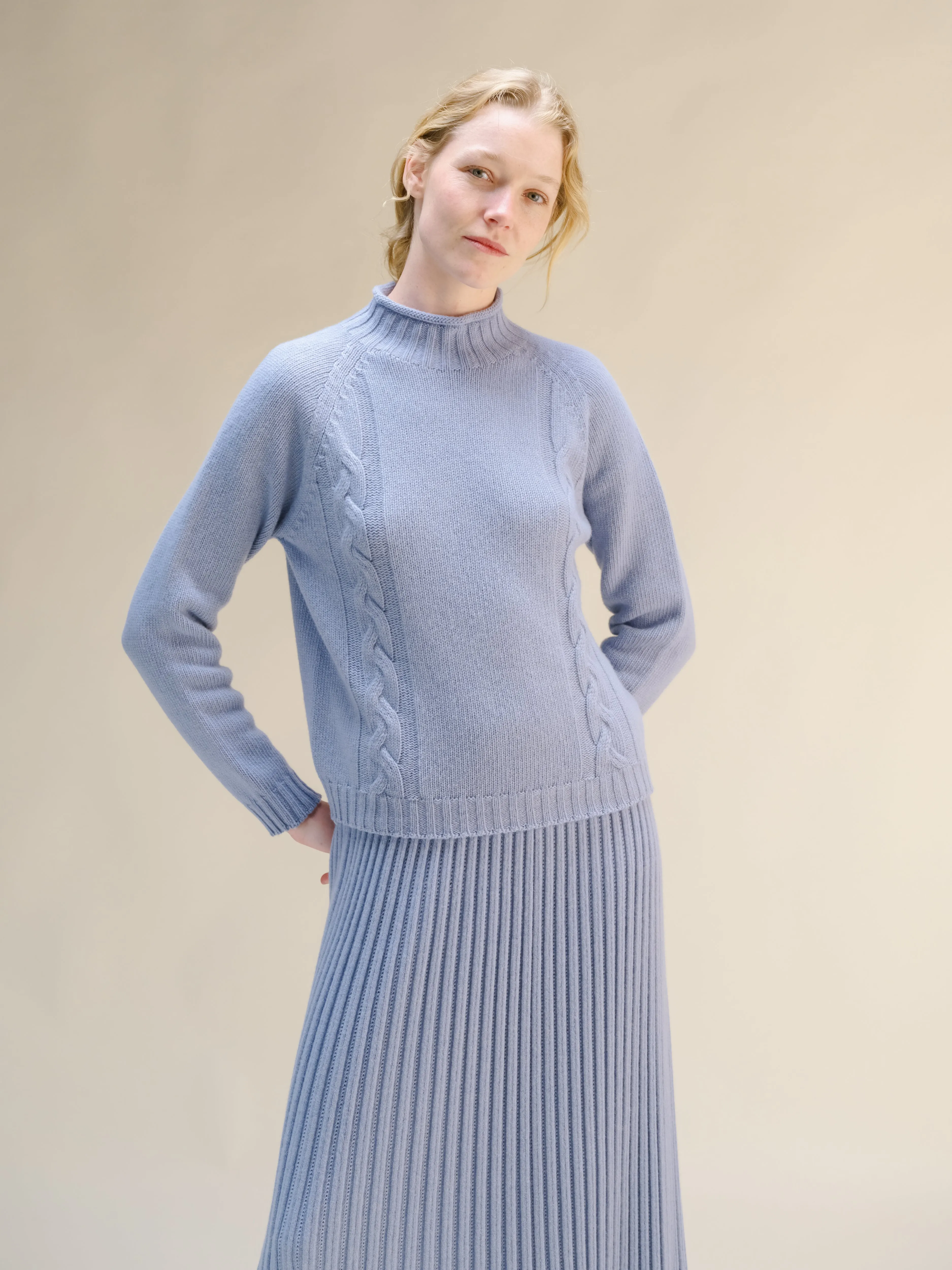 Cashmere Mix Cable Ricciolo Sweater (3D-Knit)