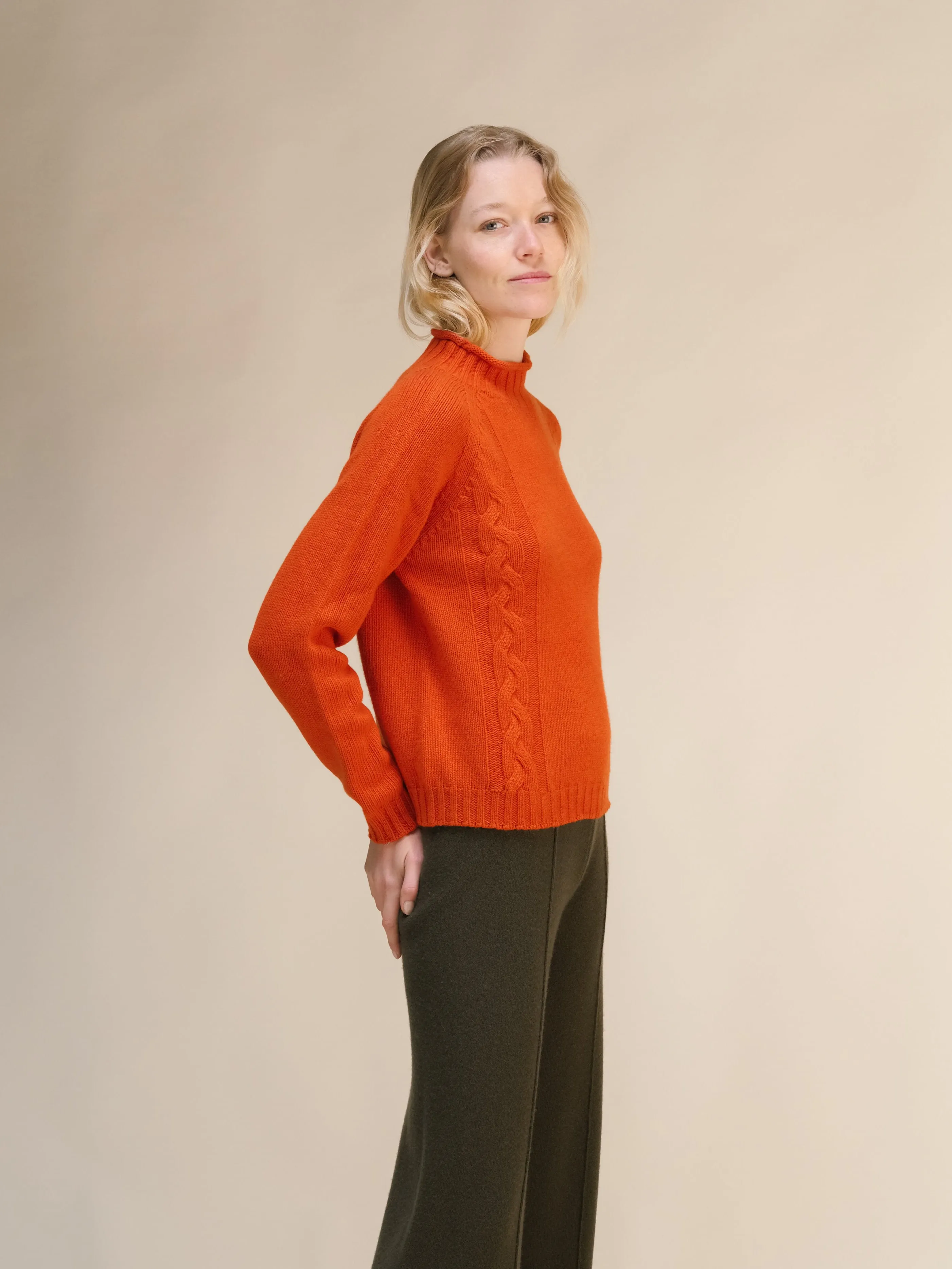 Cashmere Mix Cable Ricciolo Sweater (3D-Knit)