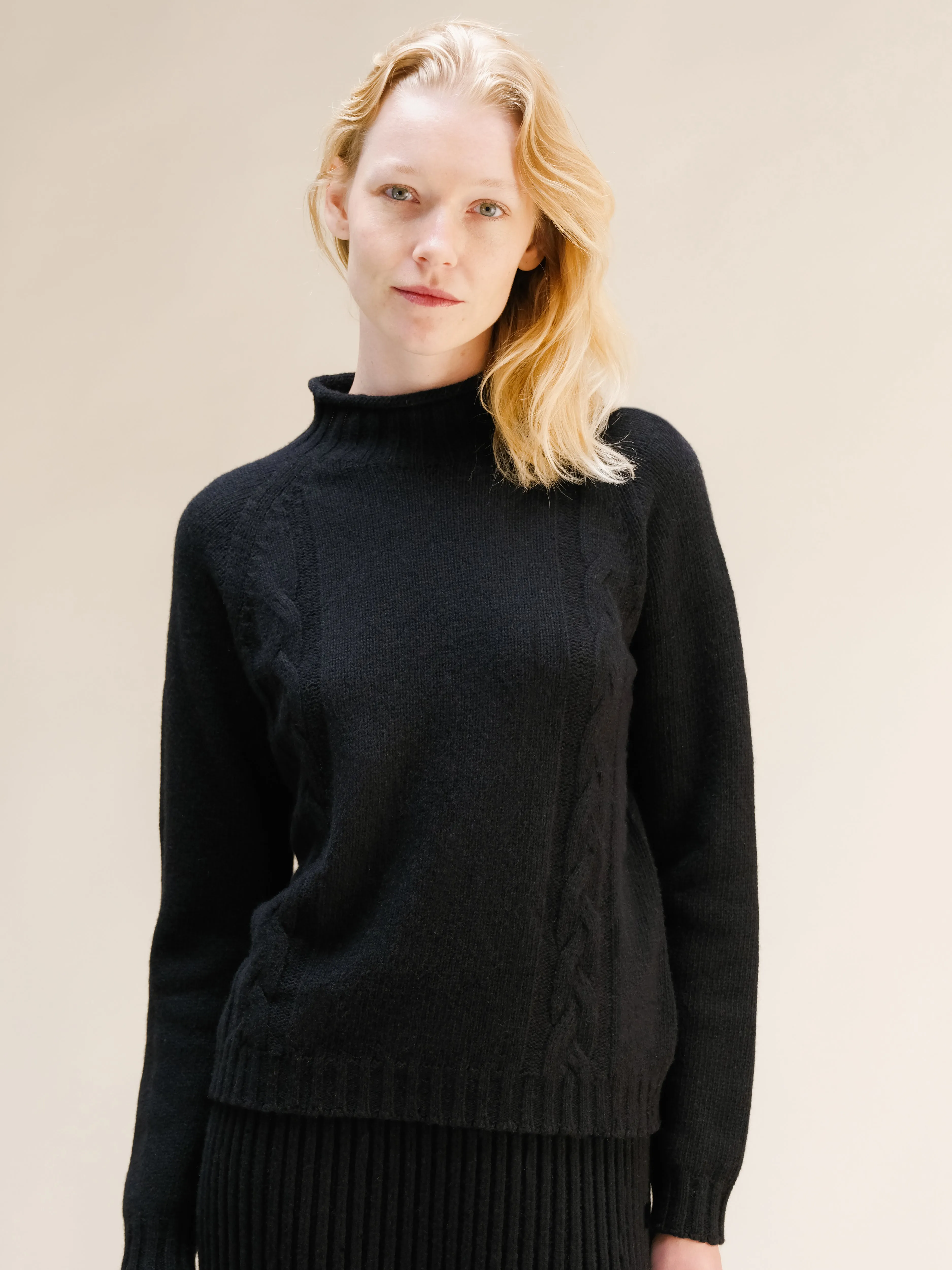 Cashmere Mix Cable Ricciolo Sweater (3D-Knit)