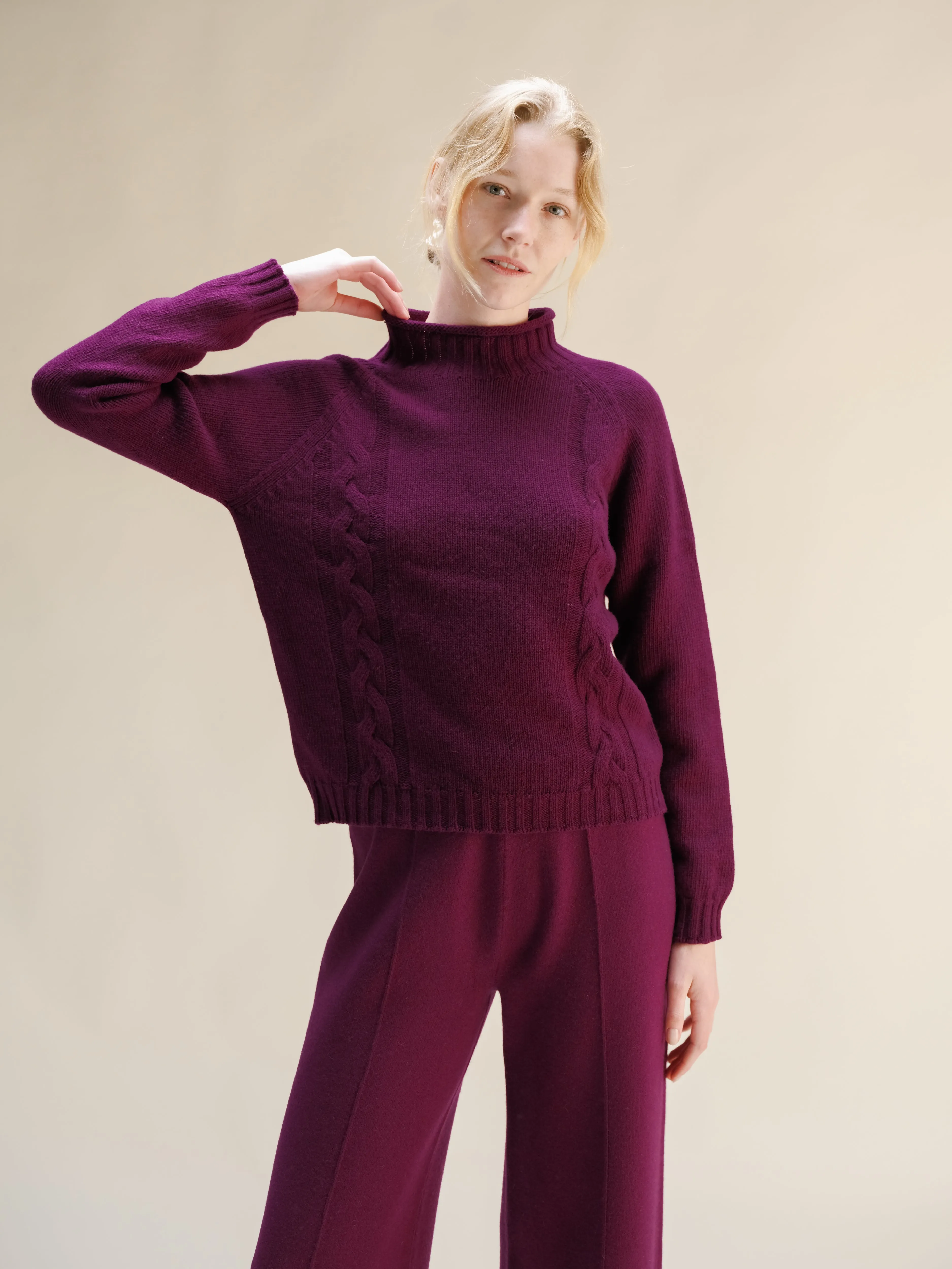 Cashmere Mix Cable Ricciolo Sweater (3D-Knit)