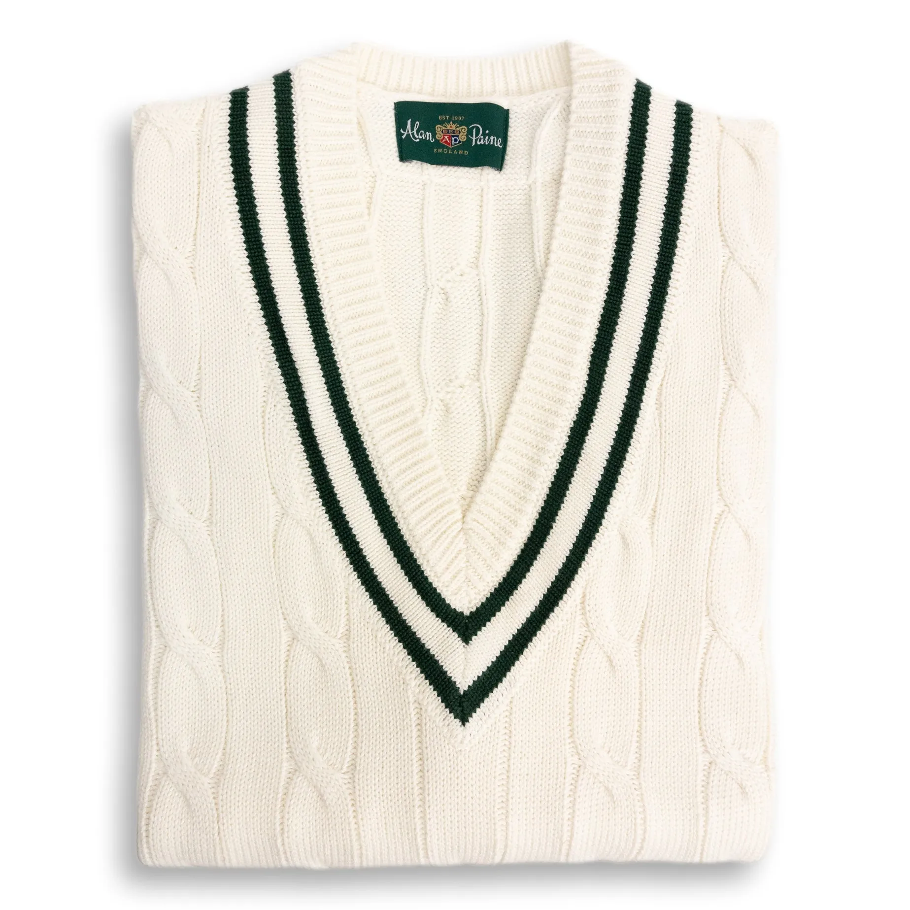 Chadbury Cricket V-Neck Cable Knit Sweater Vest