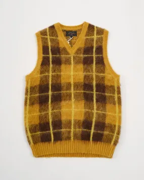 Check Vest Mohair Mustard