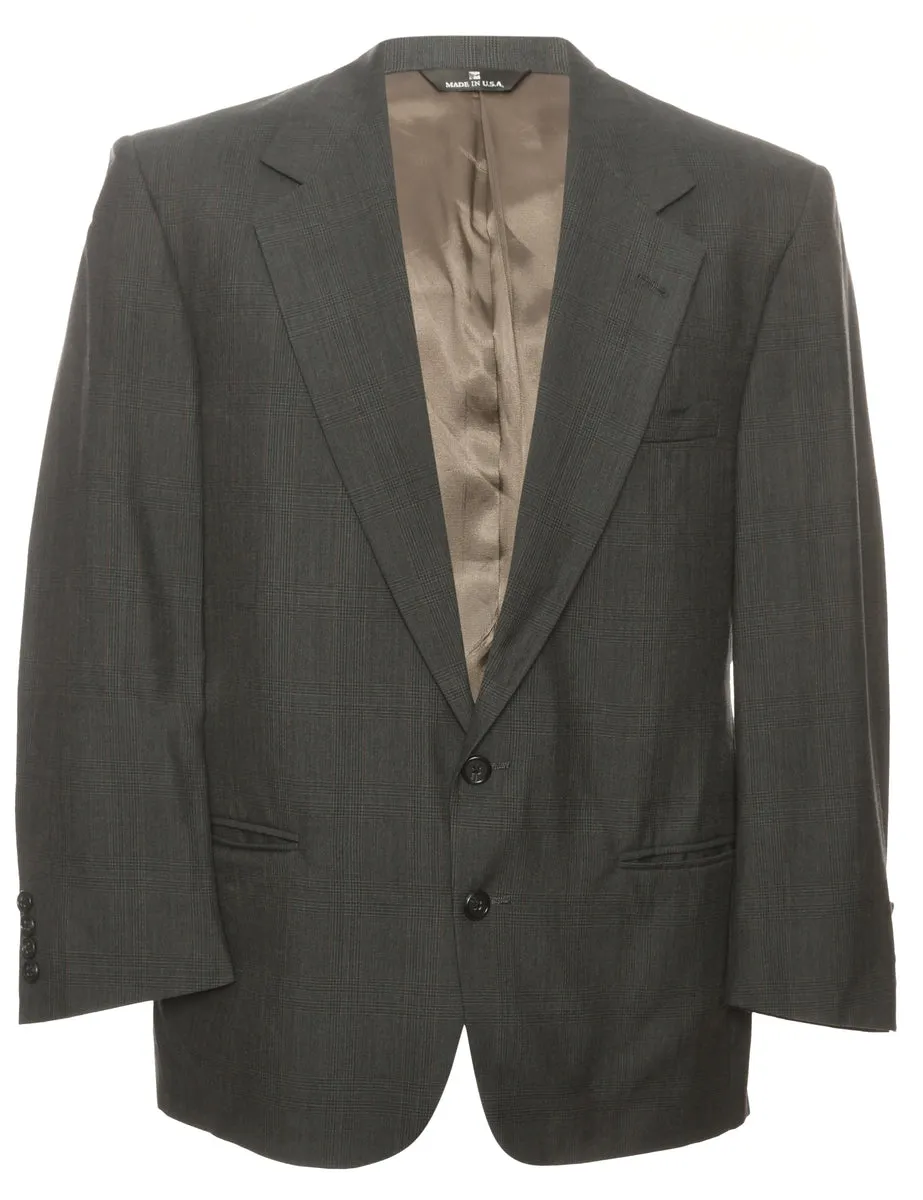 Checked Dark Grey Blazer - L