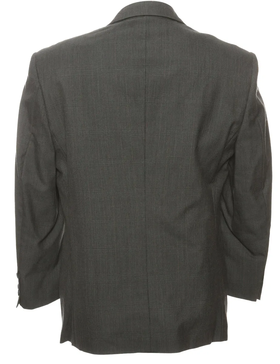 Checked Dark Grey Blazer - L