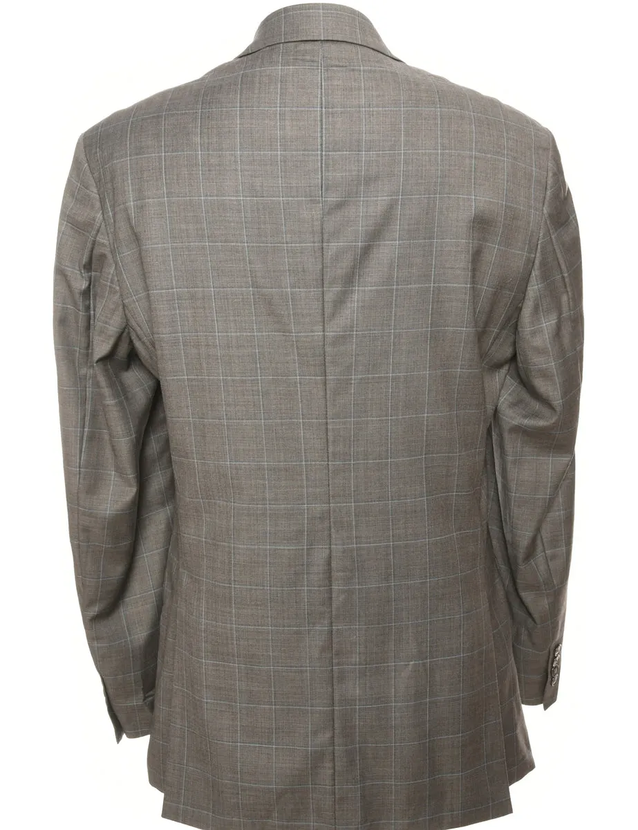 Checked Grey Blazer - L