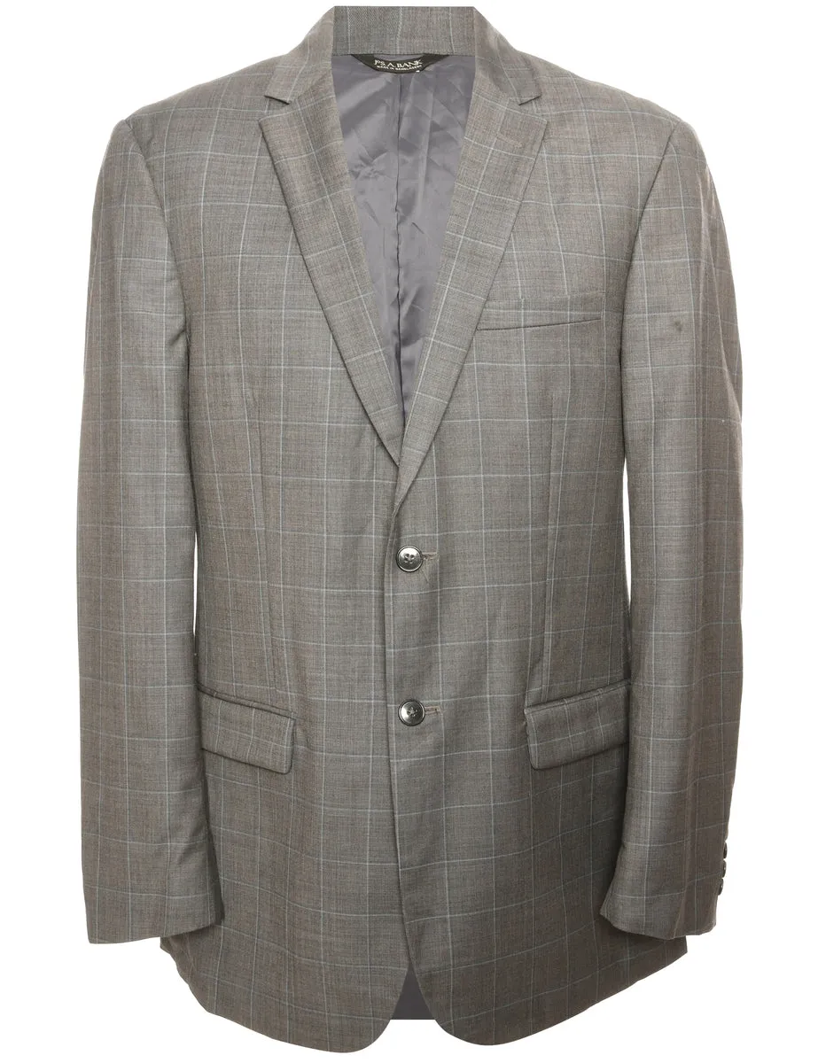 Checked Grey Blazer - L