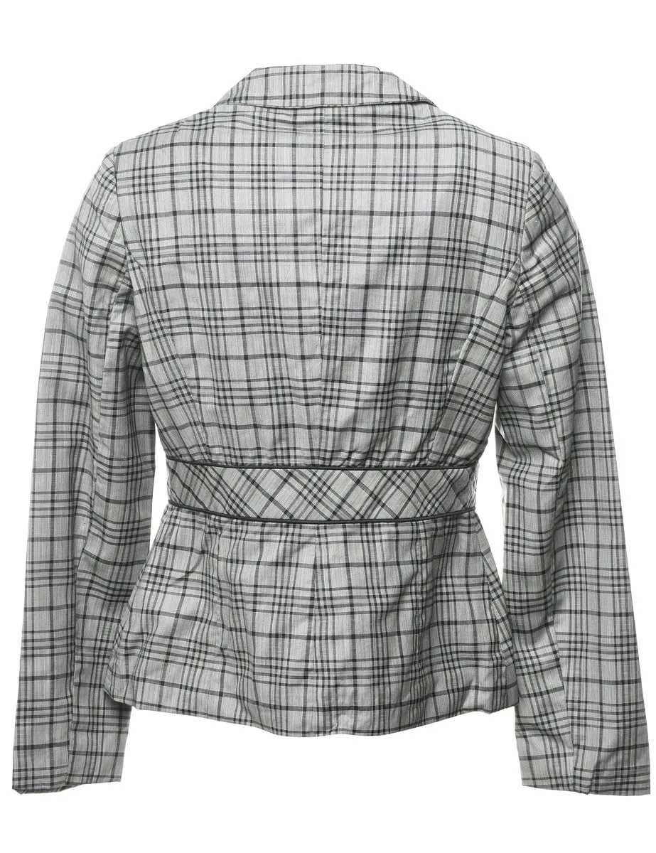 Checked Grey Blazer - S