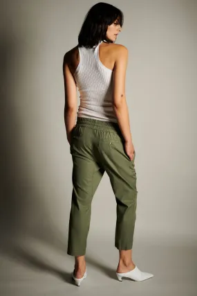 Cotton Jogger Pants with Gusset - Olive