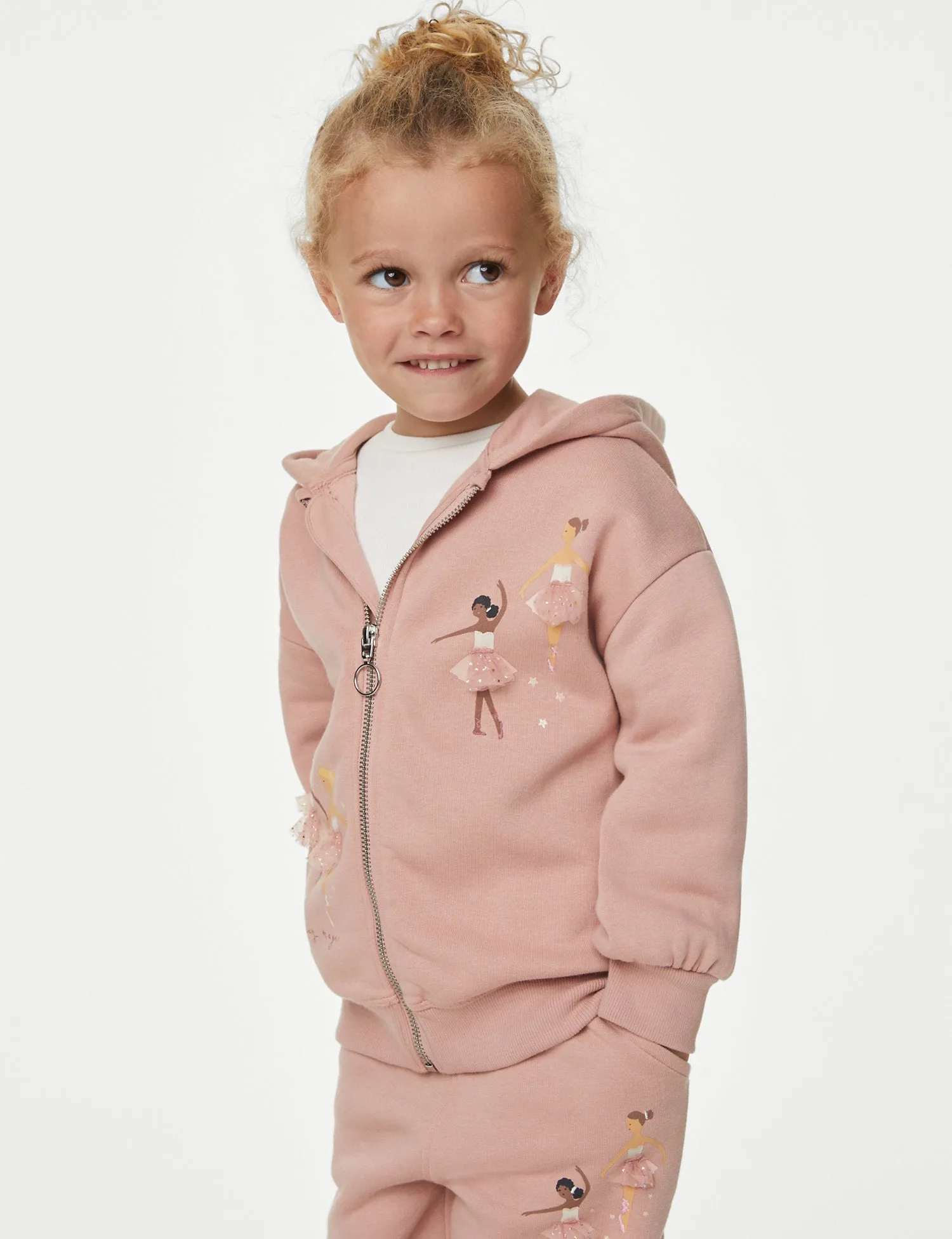 Cotton Rich Ballerina Zip Hoodie