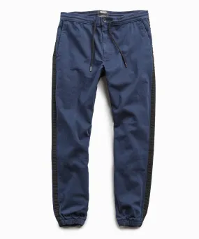 Cotton Side Stripe Jogger in Navy