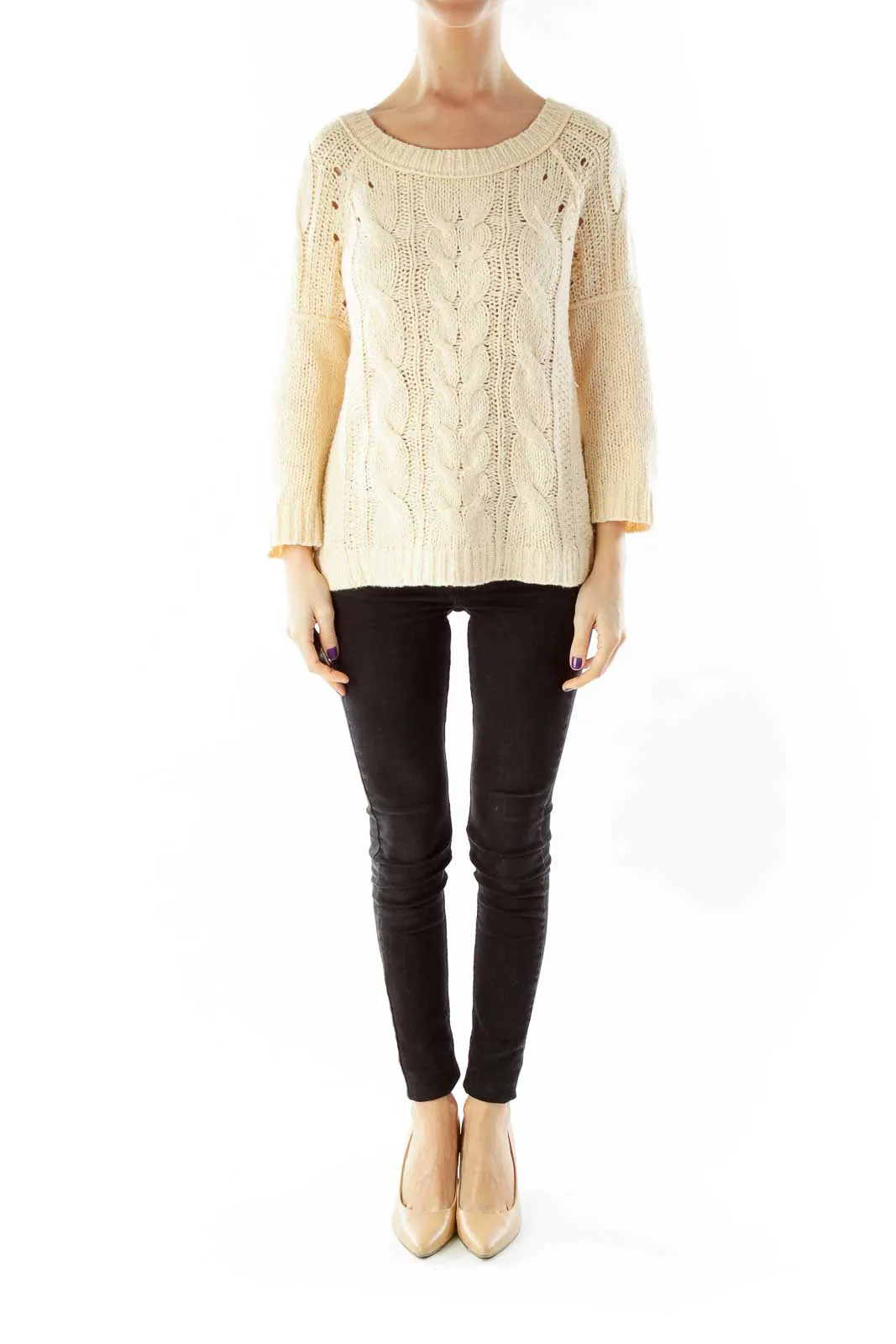 Cream Cable Knit Sweater