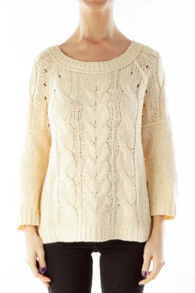 Cream Cable Knit Sweater