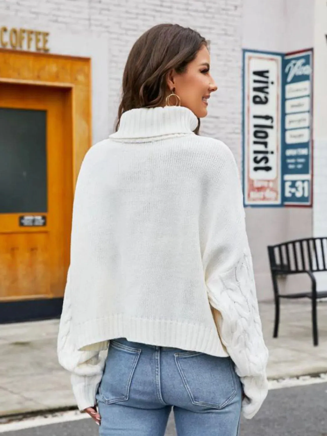 Experience comfort and fashion with our Turtle Neck Cable-Knit Sweater