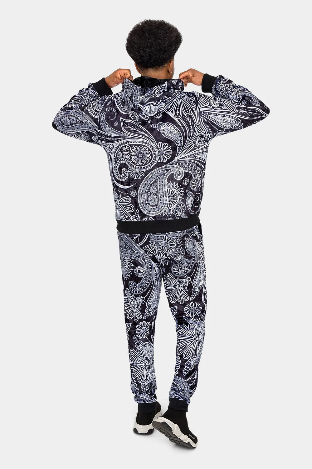 Floral Paisley Velvet Velour Track Suit