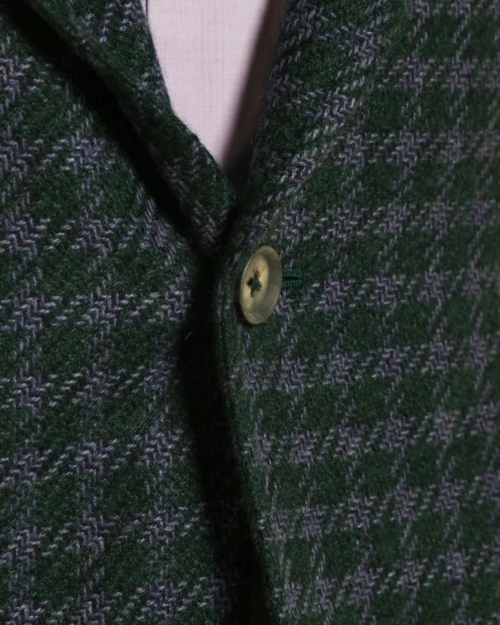 Green and Lavender Cashmere Checked Sportcoat