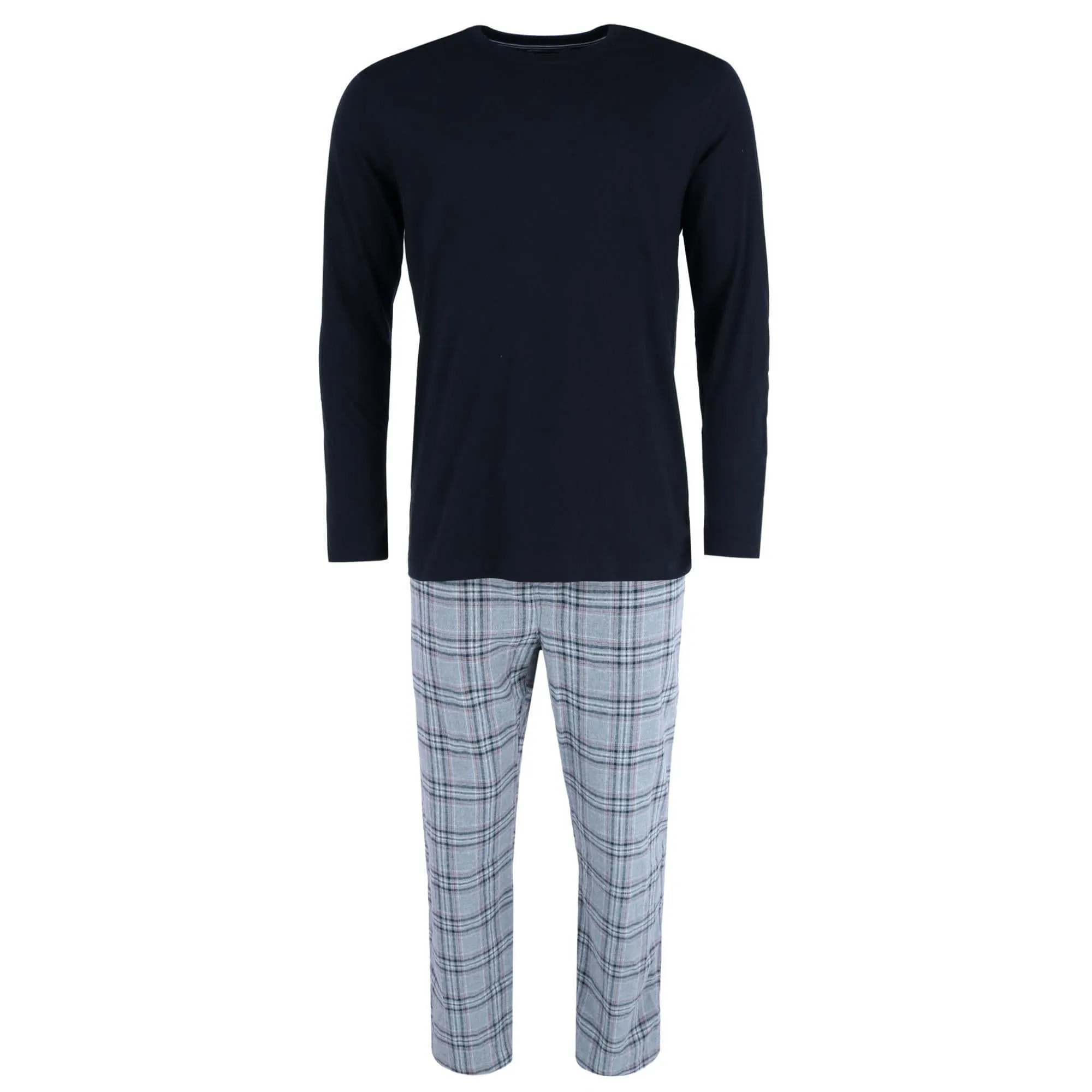 Hanes Men's Cotton Long Sleeve Shirt and Flannel Pajama Pants