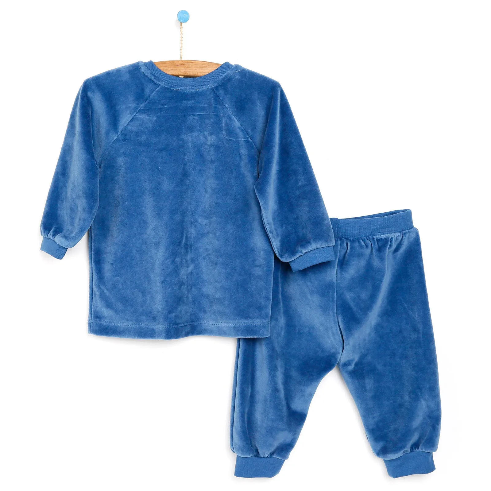 HelloBaby Basic Velvet Sweatshirt-Jogger - Indigo