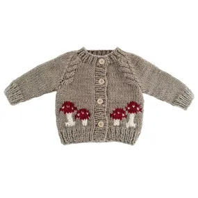 Huggalugs Mushroom Knit Cardigan