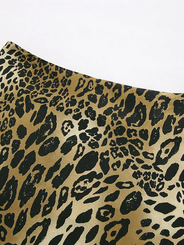 Leopard Split-Joint High Waisted Mermaid Skirts