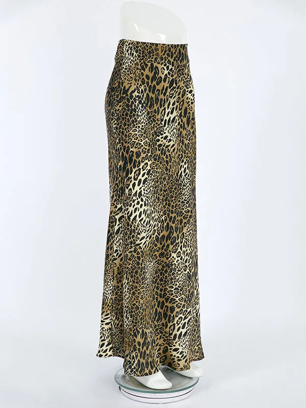 Leopard Split-Joint High Waisted Mermaid Skirts