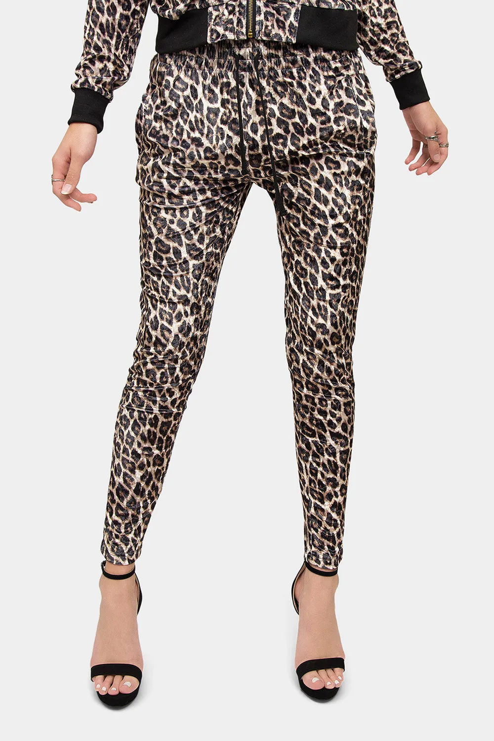 Leopard Velour Velvet Track Suit