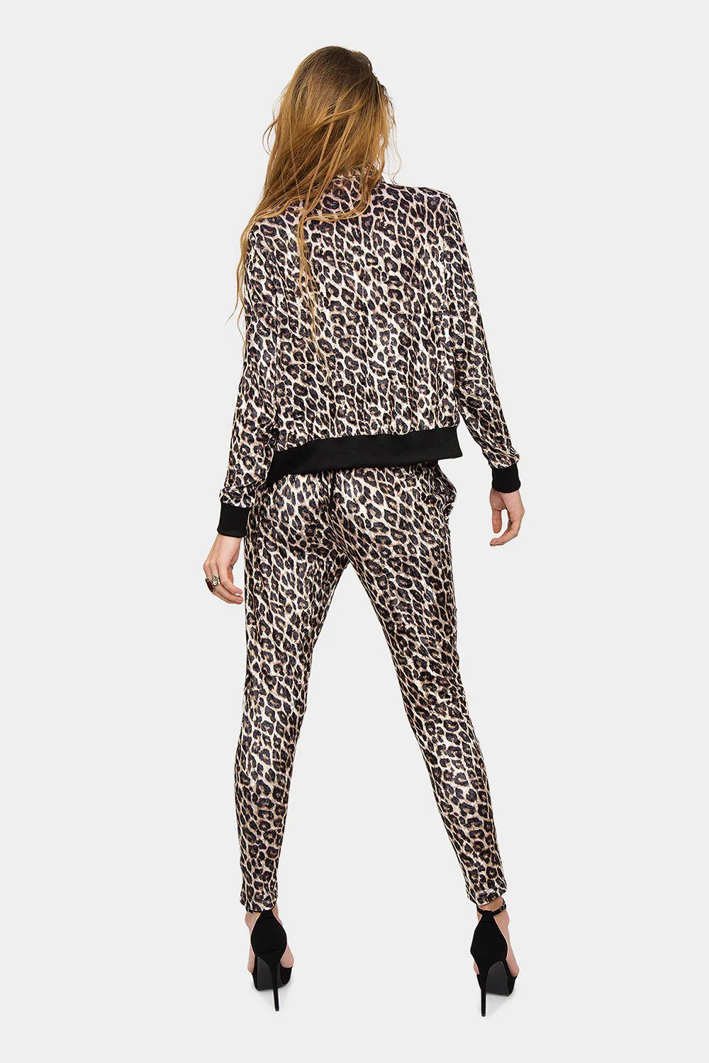 Leopard Velour Velvet Track Suit