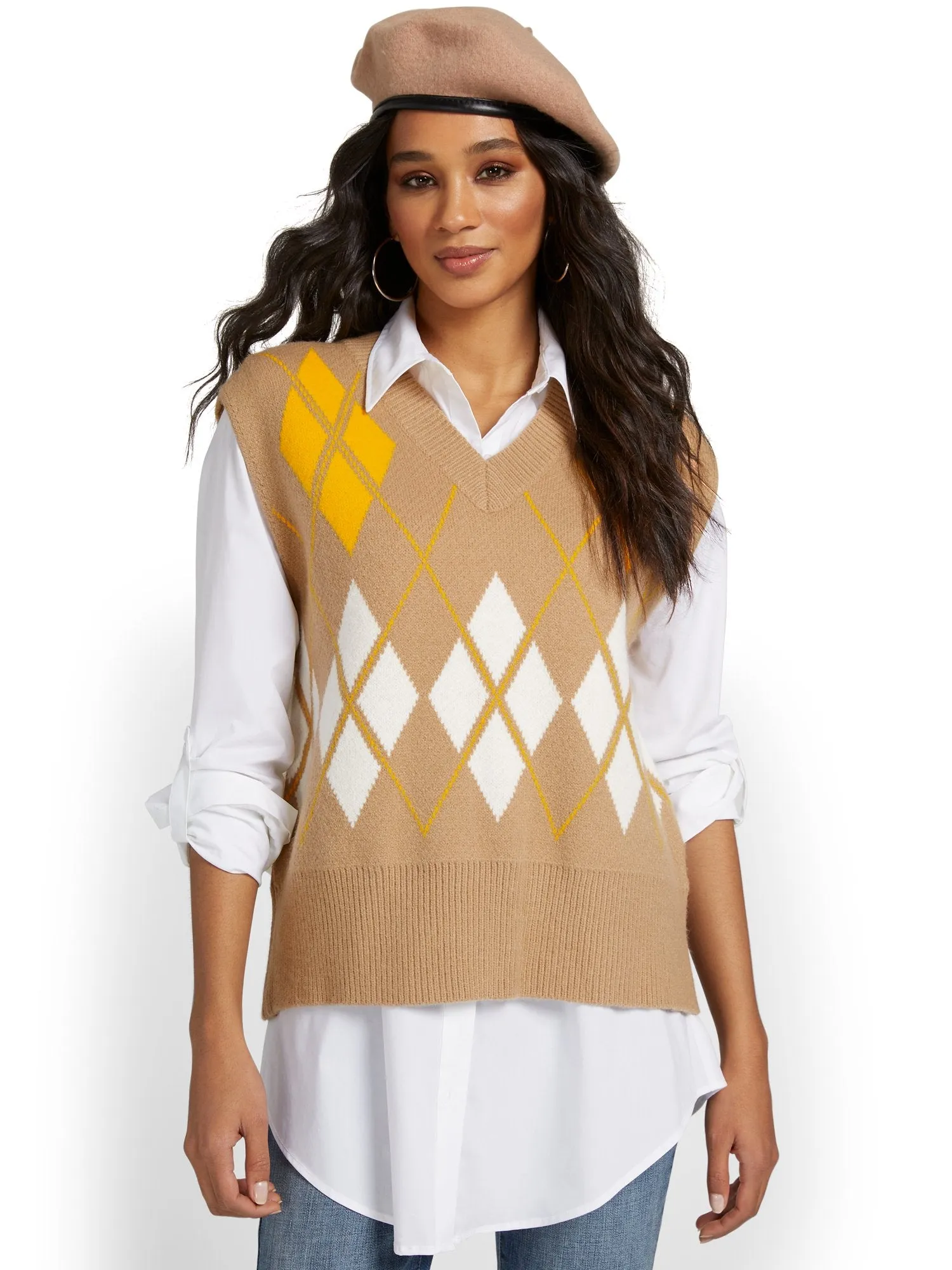 Mable Inc Sleeveless Argyle Sweater Vest - Brands We Love