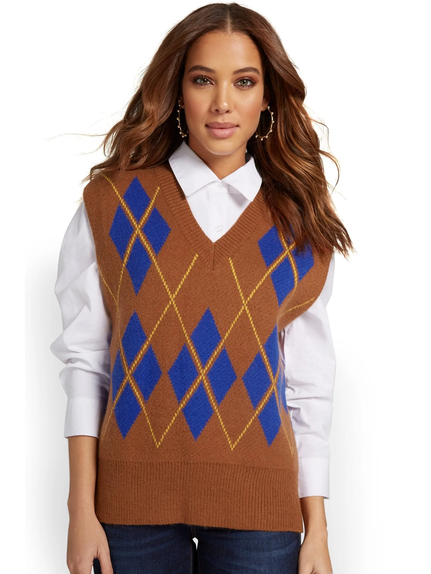 Mable Inc Sleeveless Argyle Sweater Vest - Brands We Love