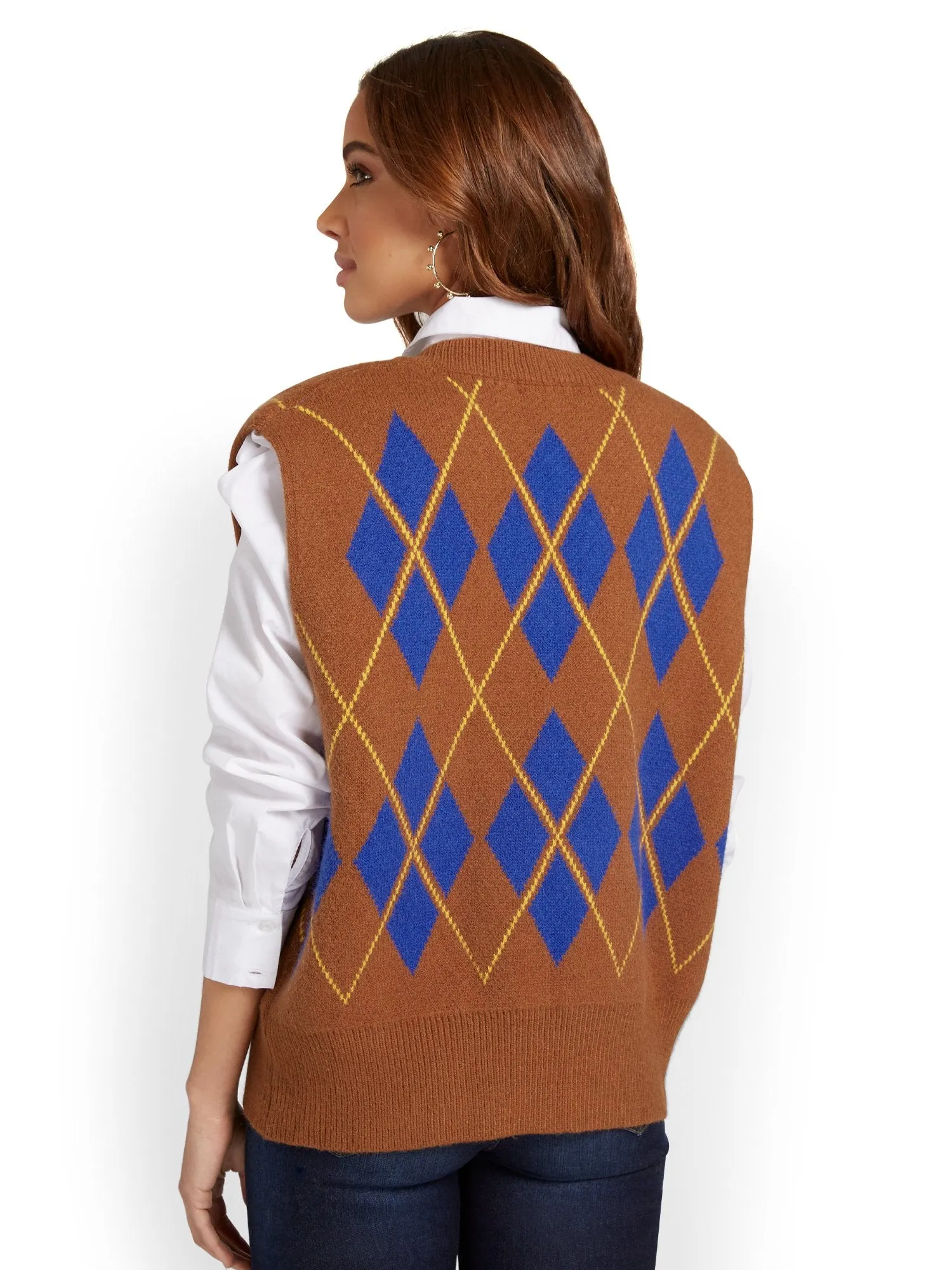 Mable Inc Sleeveless Argyle Sweater Vest - Brands We Love