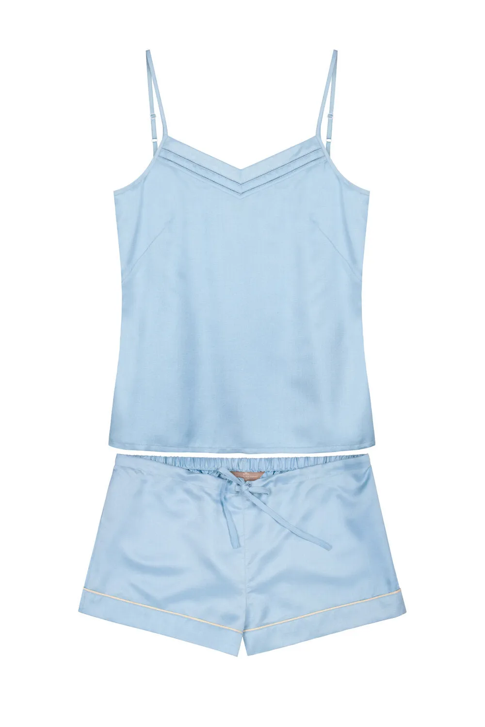 Mulberry Silk Camisole & Shorts Set - Andaman Blue