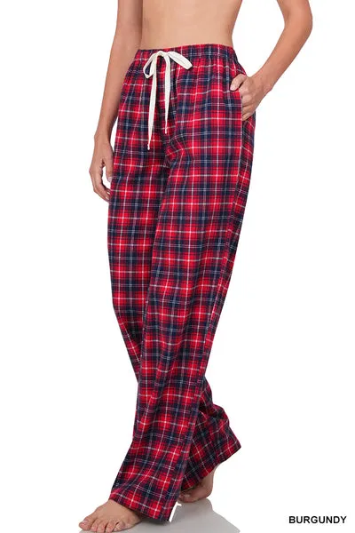 Plaid About It Lounge Pants in Burgundy