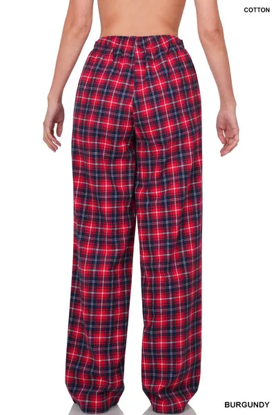 Plaid About It Lounge Pants in Burgundy